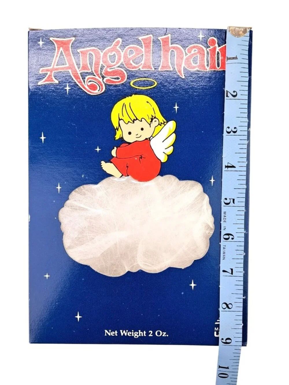 Vintage Angel Hair Spun Glass Christmas Decoration Snow Union Wadding Co USA New